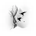 three birds on the shoulder tattoo design idea