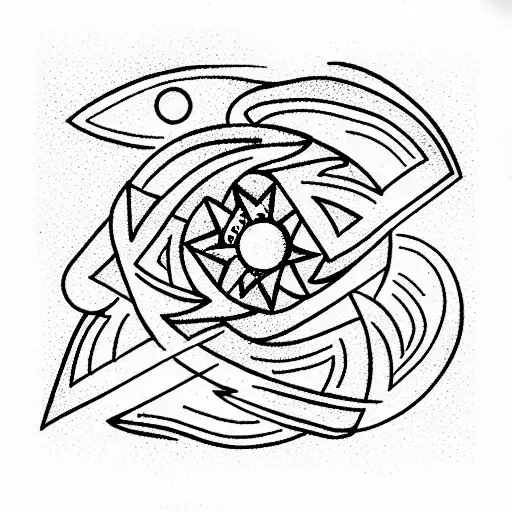 aquarius sign tattoo design idea