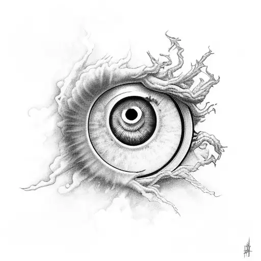 spiritual eye dragon fire sad hurt drugs tattoo design idea