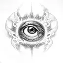 spiritual eye dragon fire sad hurt drugs tattoo design idea