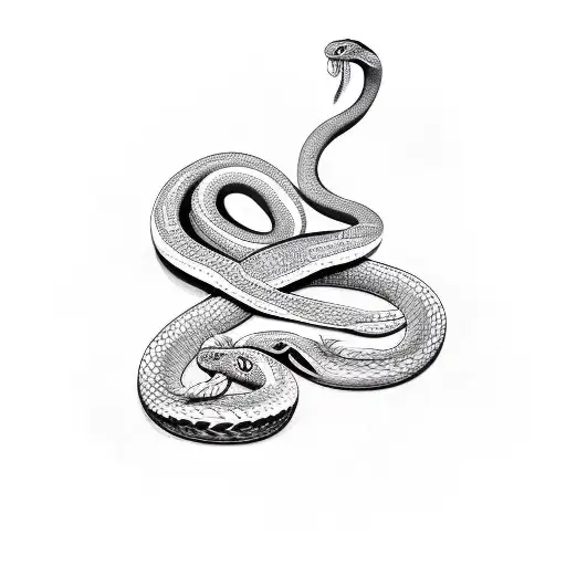 snake with olive branch tattoo design idea