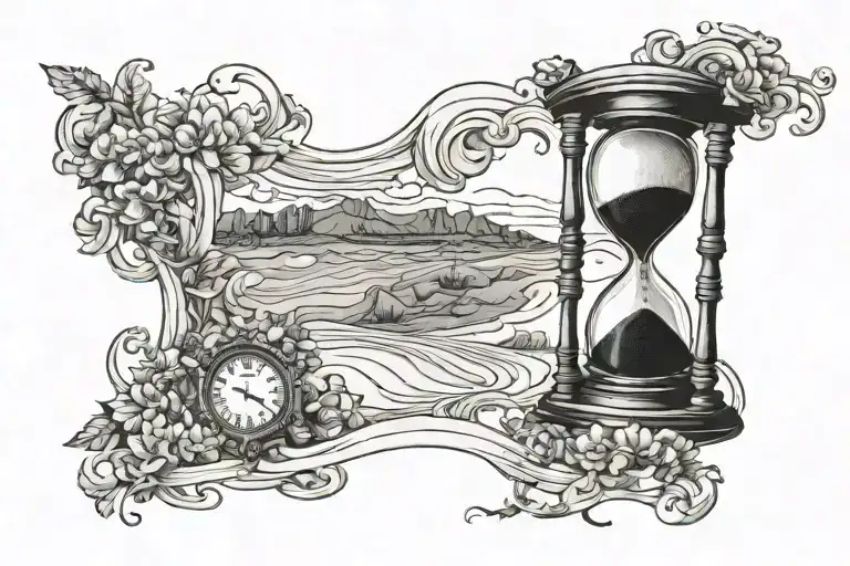 Hourglass sand falling date  2009 tattoo design idea