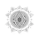 Romanian flag transformed into a beautiful blackwork mandala tattoo design idea