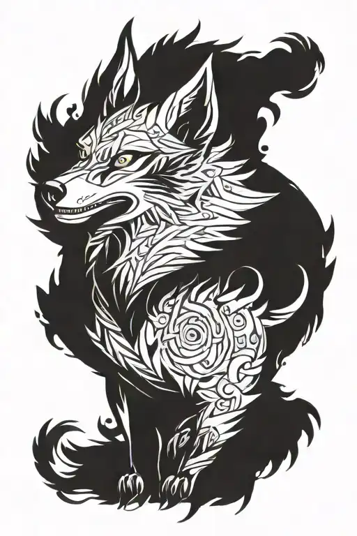 wolf Pokémon digimon tattoo design idea