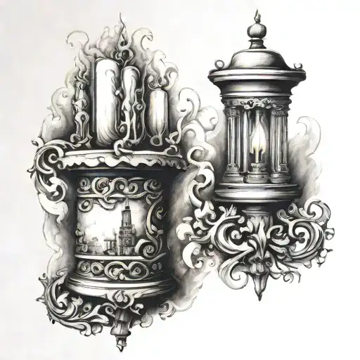 hermitage of the candlestick tattoo design idea