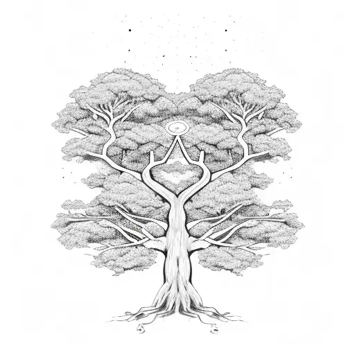family tree with Rasta background and roots tattoo design idea
