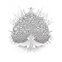 family tree with Rasta background and roots tattoo design idea