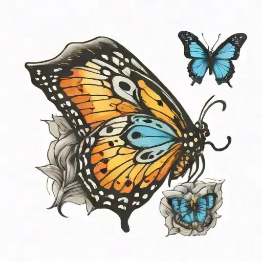 prostate cancer and butterfly wing tattoo design idea