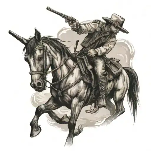 western outlaw gunslinger tattoo design idea