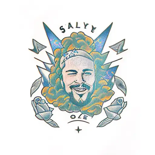 stoney post malone tattoo design idea