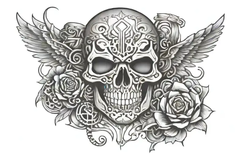cyber sigilism tattoo design idea