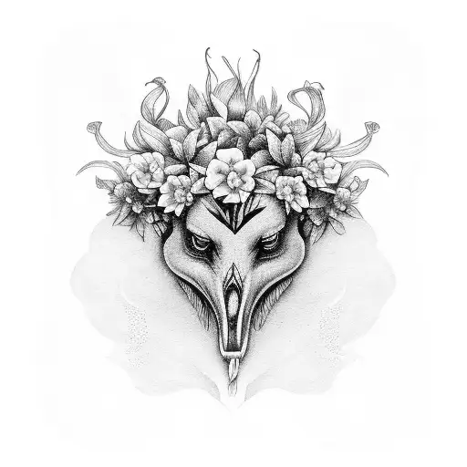 pajaro orquidea flores guante futbol tattoo design idea