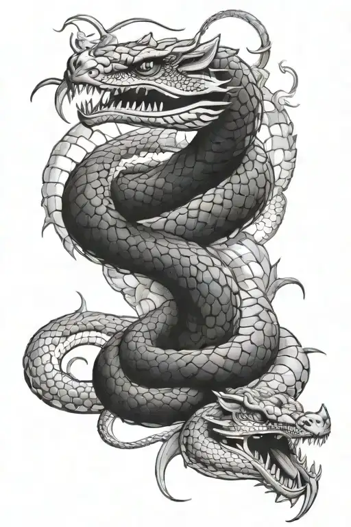 king cobra and dragon tattoo tattoo design idea