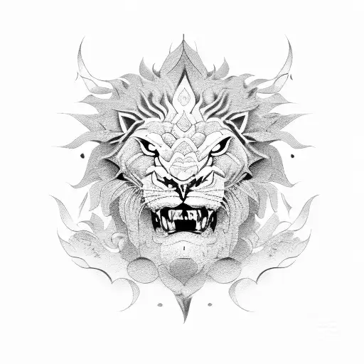 Dragon lion tattoo design idea