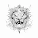 Dragon lion tattoo design idea