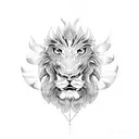 Dragon lion tattoo design idea