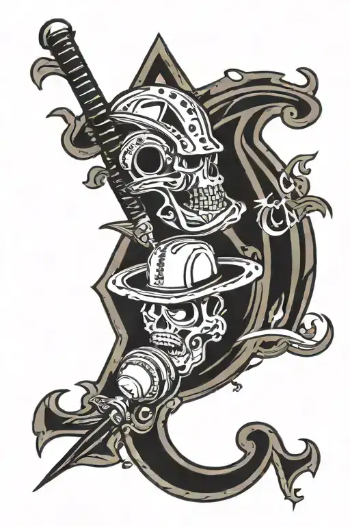 Los Angeles dodgers / Atlanta falcons / gambling themed tattoo tattoo design idea