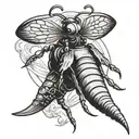 executioner wasp pulling a whale tattoo design idea
