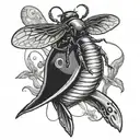 executioner wasp pulling a whale tattoo design idea