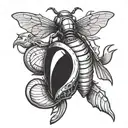 executioner wasp pulling a whale tattoo design idea
