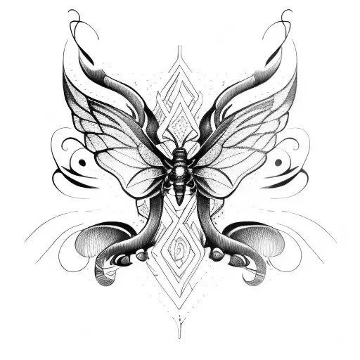 demon butterfly tattoo design idea