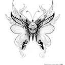 demon butterfly tattoo design idea