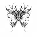 demon butterfly tattoo design idea