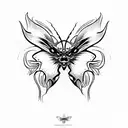 demon butterfly tattoo design idea