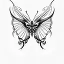 demon butterfly tattoo design idea