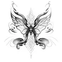 demon butterfly tattoo design idea