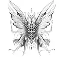 demon butterfly tattoo design idea