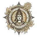 Sun, Earth, Shiva, Krishna  tattoo design idea