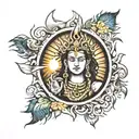 Sun, Earth, Shiva, Krishna  tattoo design idea