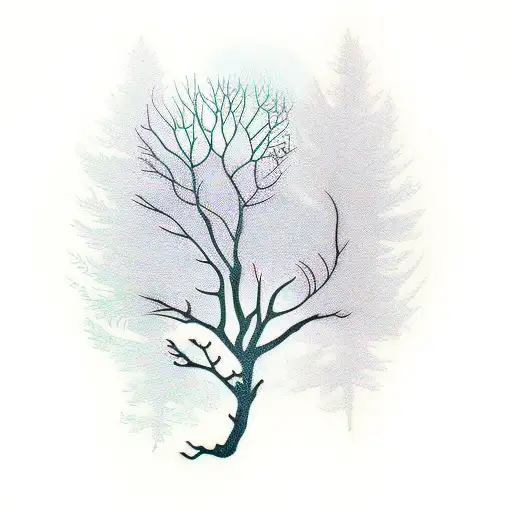 hemlock tree branch with Robin  tattoo design idea