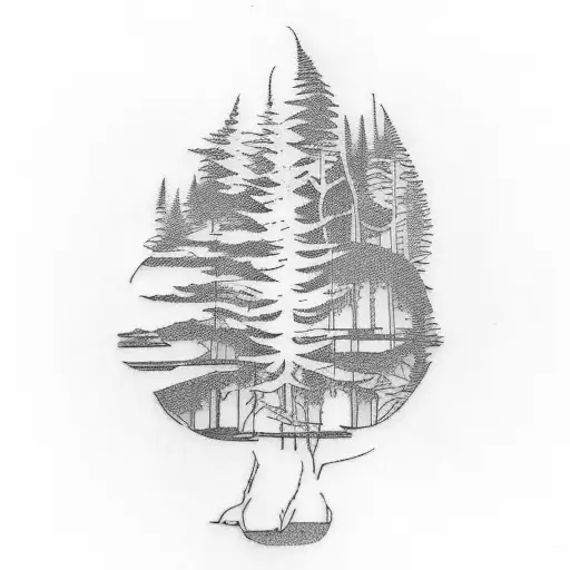 eastern hemlock branch tattoo design idea