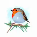 Robin bird on hemlock branch tattoo design idea
