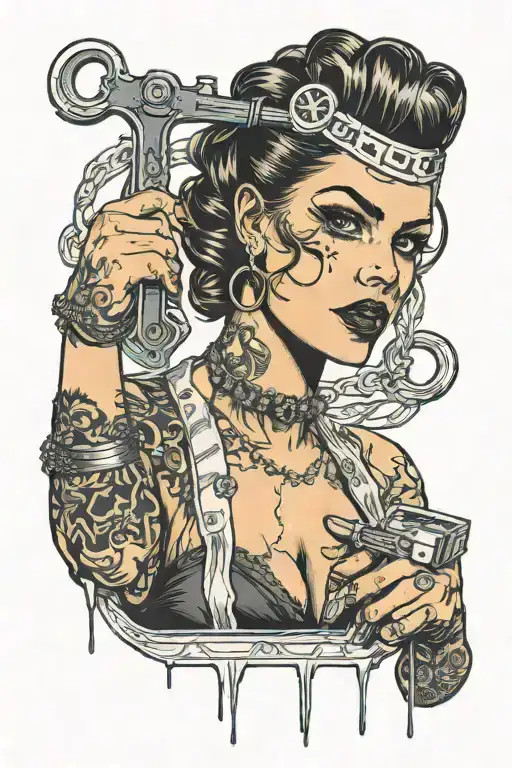 brass knuckles, peaky blinders razor, box, sexy woman, money, shot, love tattoo design idea