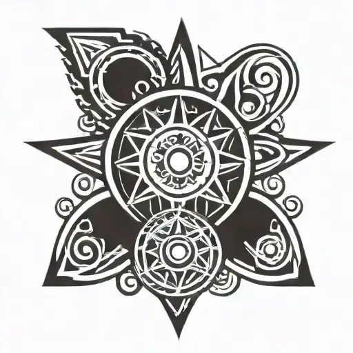 sun and river  tattoo design idea