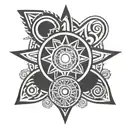 sun and river  tattoo design idea