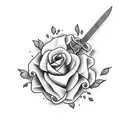 Tattoo (tatoo) , cross surrounded by roses (cross) sword Tattoo , tattoo design idea
