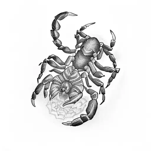 Scorpion with joint tattoo design idea