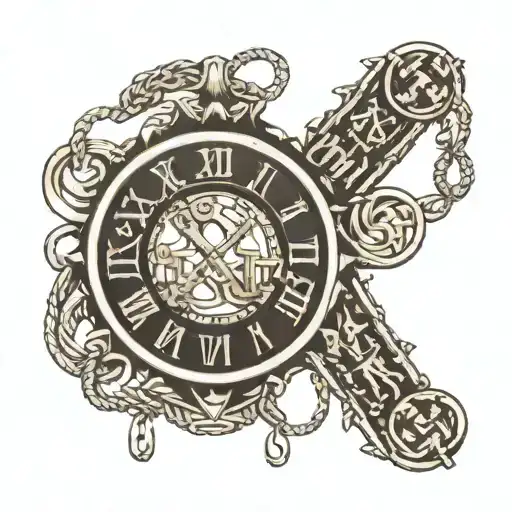 1984 Roman numerals with chain on my shoulder  tattoo design idea