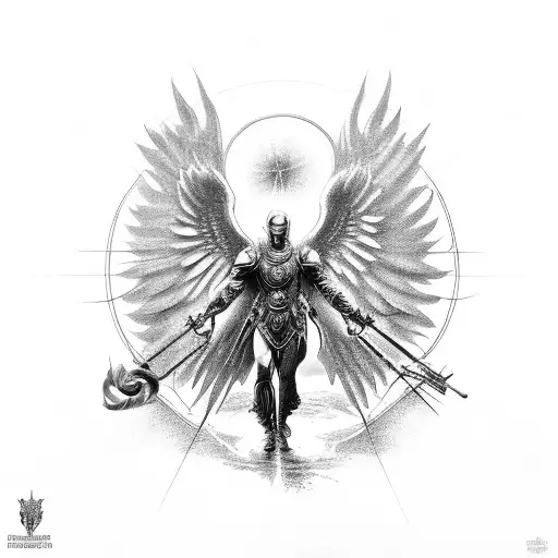 Archangel Michael tattoo design idea