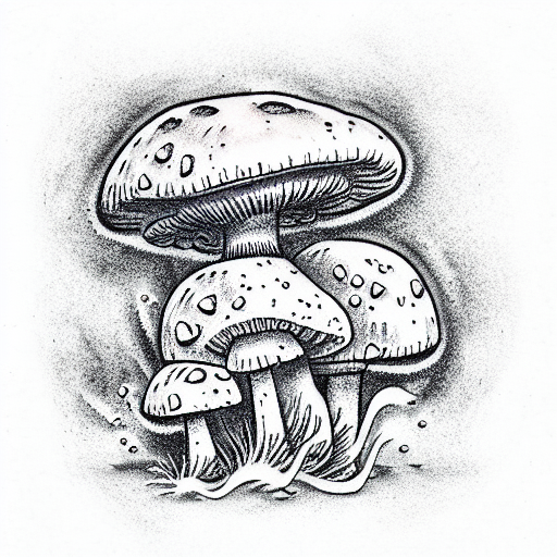 scuba diving mushroom tattoo design idea