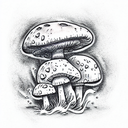 scuba diving mushroom tattoo design idea