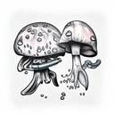 scuba diving mushroom tattoo design idea