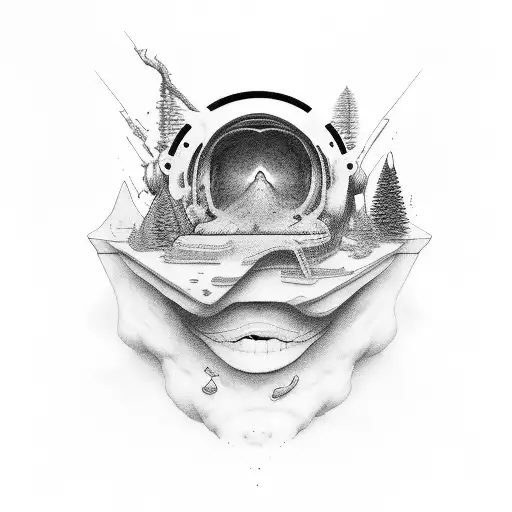 this void swallows me, a blissful silence sleeve tattoo design idea