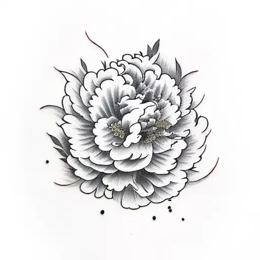 Peony tattoo design idea