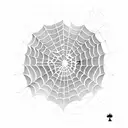 A sketch-style spiderweb with poker cards as the intersecting lines tattoo design idea