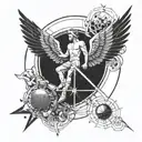 angles falling Icarus falling from the sun. memento mori  tattoo design idea